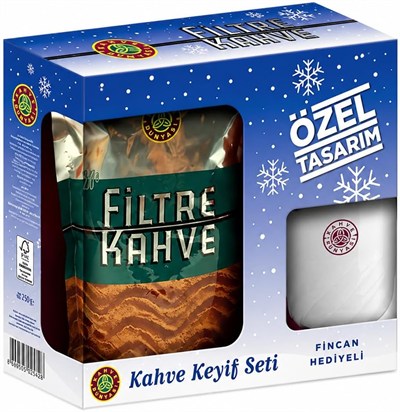 Kahve Dünyası Kahve Keyif Seti 2x250g Filtre Kahve + Fincan Hediyeli