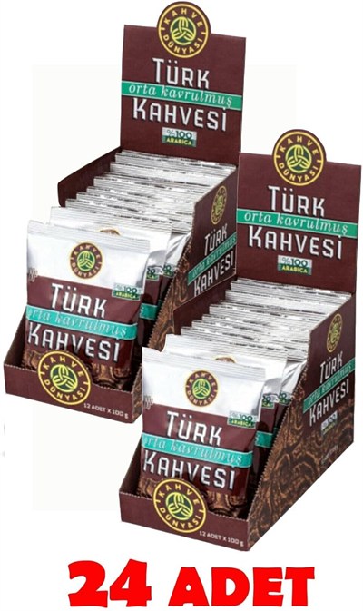Kahve Dünyası Orta Kavrulmuş Türk Kahvesi 24 Adet (2X12)