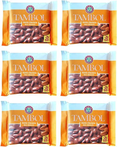 Kahve Dünyası Tambol Sütlü Çikolatalı Badem, 77 gr, 6lı Paket