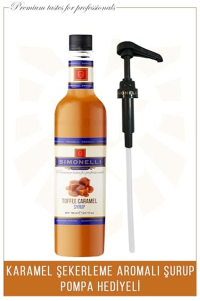 Kahve Ve Kokteyl Şurubu Toffee Karamel Aromalı 700 ml Pompa Hediyeli