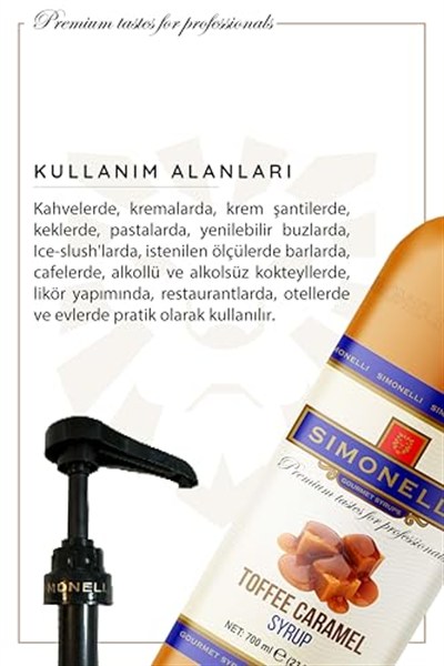 Kahve Ve Kokteyl Şurubu Toffee Karamel Aromalı 700 ml Pompa Hediyeli
