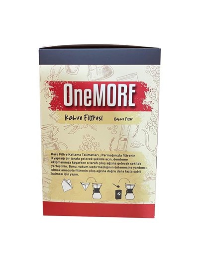 Kahveciniz OneMore Chemex Uyumlu Filtre Kahve Kağıdı 5-8 Cup 100 Adet