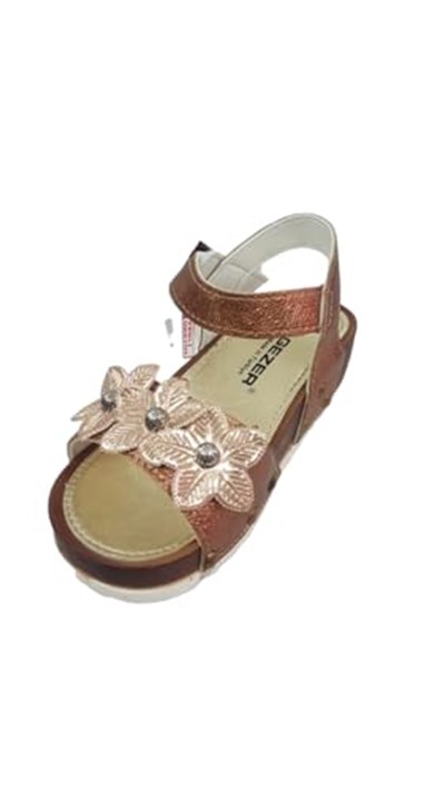 Kahverengi 11238 Kız Çocuk Düz Sandalet-1