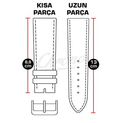 Kahverengi Hakiki Deri Büyük Boy Uzun L Saat Kayışı Kordon 22/26m
