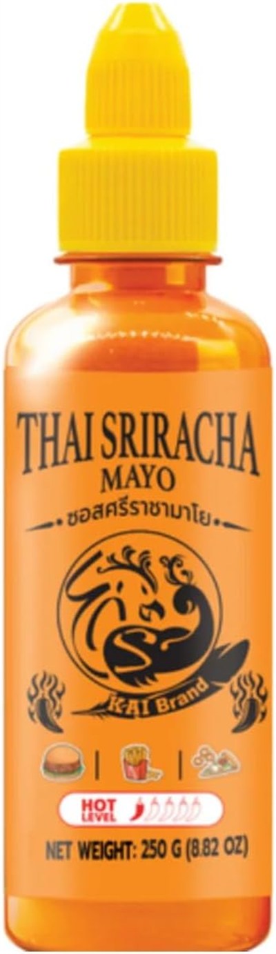 Kai Brand Thai Sriracha Mayo – 250 g – Thai Sriracha Biber & Kremalı Mayonez Sos – Çok Yönlü Daldırma & Atıştırmalık Sos – Sandviç, Burger, Sushi İçin Sos