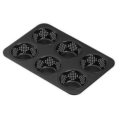 Kaiser İlham Veren Küçük Ekmek Pişirme Kalıbı Delikli 28 X 19 Cm, 6 Küçük Ekmek İçin Pişirme Kalıbı, Yapışmaz Kaplamalı, Ekşi Hamuruna Dayanıklı