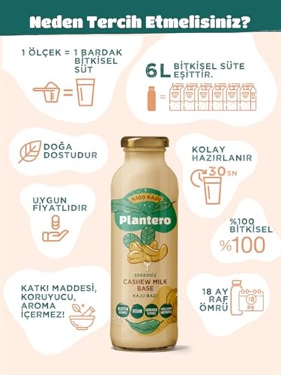 Kaju Sütü Bazı Konsantre (250Gr,%100 Badem, Şekersiz, 6 Litre Süt)