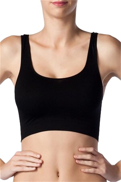 Kalın Askılı S-M-L-XL Beden Seamless Büstiyer Siyah