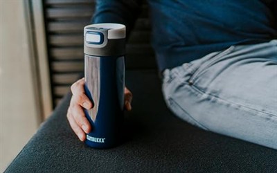 Kambukka Termos Kupa 500 ml - Paslanmaz Çelik Kahve Kupası - Sızdırmaz ve Sızdırmaz - Yalıtımlı Kupa, Seyahat & Kahve Kupası - 9 Saat Sıcak / 18 Saat Soğuk Tutar - Model ETNA DENIM BLUE