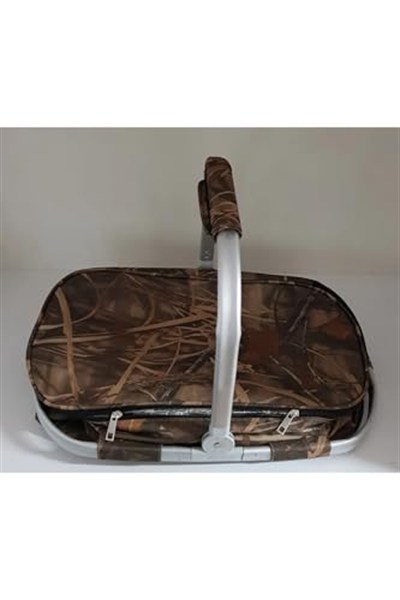 Kamuflaj Desen Piknik Taşıma Çantası, Thermo Özellikli Soğuk-Sıcak Koruma Özellikli Yemek Çantası, Termos Çanta 26x45x26 cm 27 Litre (Asorti)