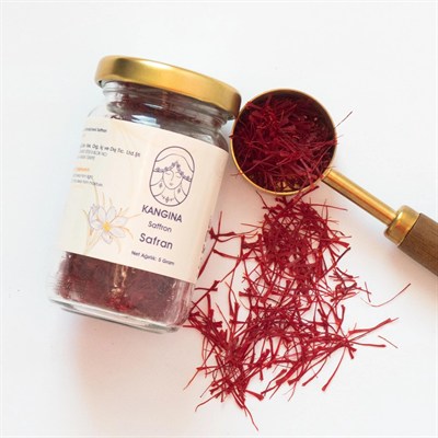 Kangina Süper Negin Safran - Ödüllü Afganistan Herat Hasadı -%100 Saf Premium A+ Kalite - Yemek ve Çay İçin Doğal Aroma (5 Gram, gram, 1)