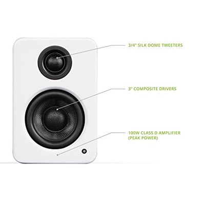 Kanto YU2 Masaüstü Hoparlör, Güç Kaynaklı | 7,6 cm Kompozit Sürücü | 1,9 cm İpek Kubbe Tiz Hoparlörü | Sınıf D Amplifikatör | 100 W | Entegre USB-DAC | Subwoofer Çıkışı | Mat Beyaz |