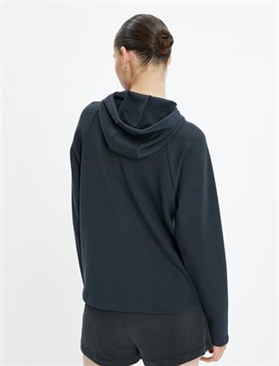 Kapşonlu Sweatshirt Dik Yaka Rahat Kesim Modal Kumaş Yumuşak Tuşe Dokulu