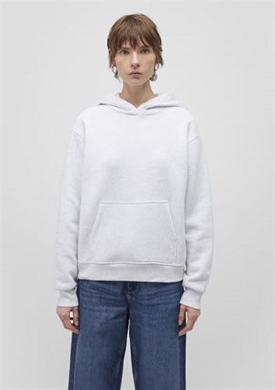 Kapüşonlu Açık Gri Basic Sweatshirt 167299-85438