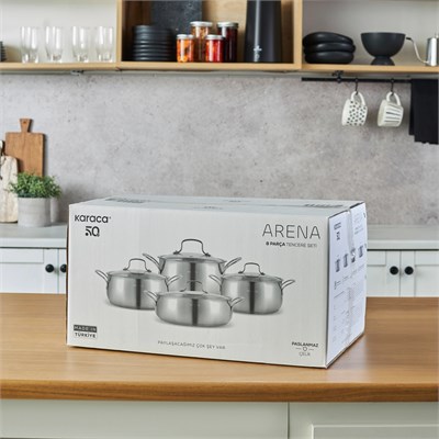 Karaca Arena 8 Parça Çelik Tencere Seti