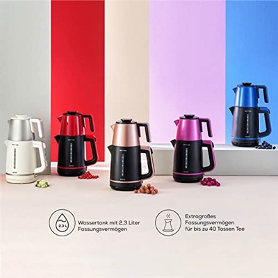 Karaca Berry Tea XL 2in1 Çelik Demlikli Çay Makinesi ve Kettle Mulberry