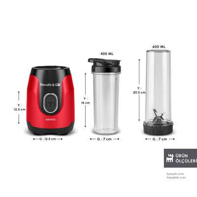 Karaca Blendfit Go Personal Kişisel Smoothie Blender Çift Hazne Rosegold 600ml & 400ml