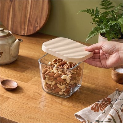 Karaca Bumpy Kare Cam Saklama Kabı 350 ml
