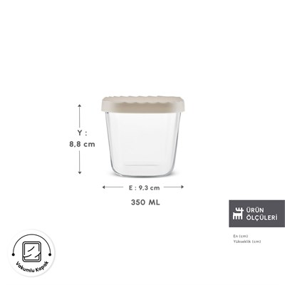 Karaca Bumpy Kare Cam Saklama Kabı 350 ml