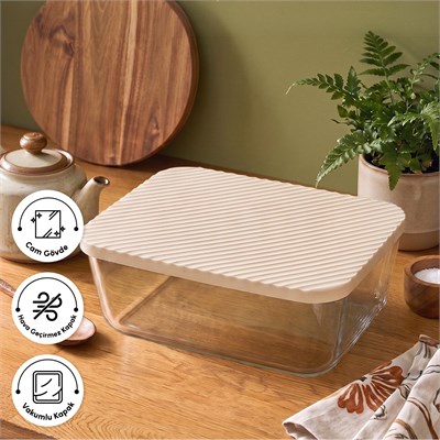 Karaca Bumpy Kare Cam Saklama Kabı 6200 ml