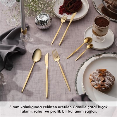 Karaca Camille 12 Kişilik 84 Parça Çatal Kaşık Bıçak Takımı