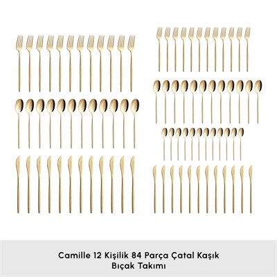 Karaca Camille 12 Kişilik 84 Parça Çatal Kaşık Bıçak Takımı