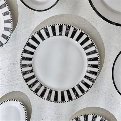 Karaca Damalı Çizgi Porselen Pasta Tabağı 19 cm