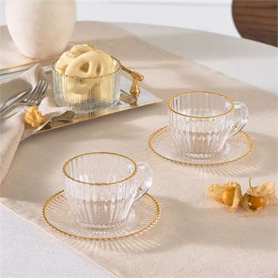 Karaca Duru 2 Kişilik Çay Fincan Takımı 220 ml