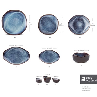 Karaca Earth Collection Cosmic 38 Parça 8 Kişilik Yemek Takımı