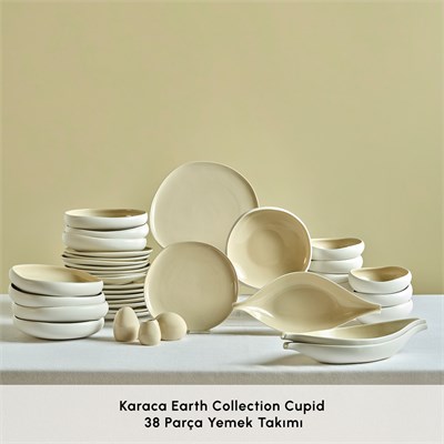 Karaca Earth Collection Cupid 38 Parça 8 Kişilik Yemek Takımı Krem