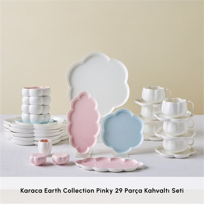 Karaca Earth Collection Pinky Cloud 29 Parça 6 Kişilik Kahvaltı Takımı