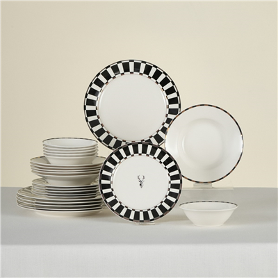 Karaca Elegance Bone Aries Metalic 24 Parça 6 Kişilik Yemek Takımı