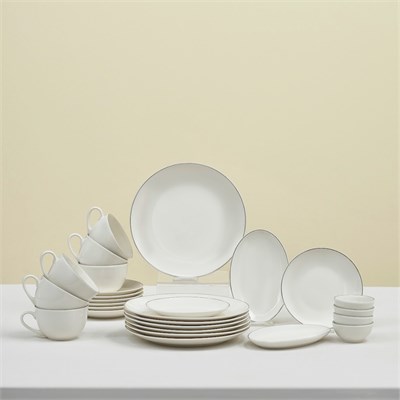 Karaca Elegance Bone Marcelo 26 Parça 6 Kişilik Kahvaltı Takımı Platin