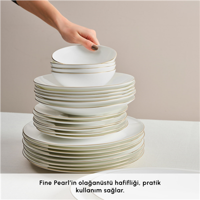 Karaca Fine Pearl Extra Chanak 55 Parça 12 Kişilik Yemek Takımı