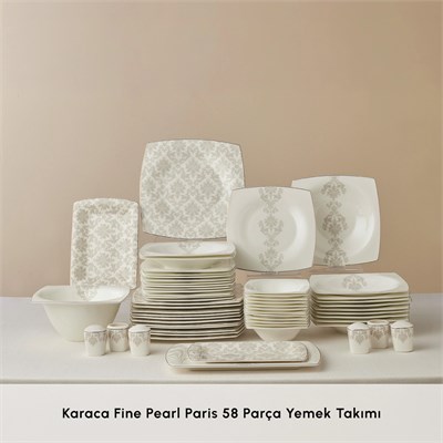Karaca Fine Pearl Paris 58 Parça 12 Kişilik Yemek Takımı
