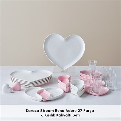 Karaca Forever Bone Adore 27 Parça 6 Kişilik Kahvaltı Takımı