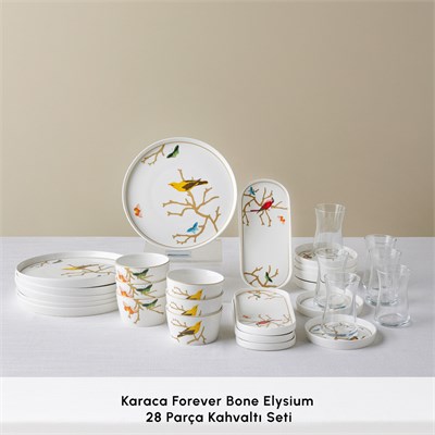 Karaca Forever Bone Elysium 28 Parça 6 Kişilik Kahvaltı Takımı
