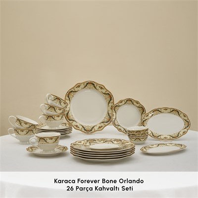 Karaca Forever Bone Orlando 26 Parça 6 Kişilik Kahvaltı Takımı