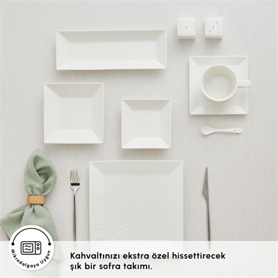 Karaca Forever Bone Trend Emboss 32 Parça 6 Kişilik Kahvaltı Takımı
