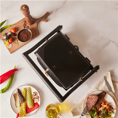 Karaca Gastro Grill Glass Premium 2400W Döküm Tost ve Izgara Makinesi Rosegold
