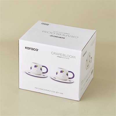 Karaca Grapebloom 2 Kişilik Kahve Fincan Takımı 100 ml