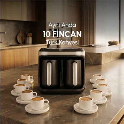 Karaca Hatır Hüp Düet Aroma İkili 10 Fincan Kapasiteli Türk Kahve Makinesi Imperial Red