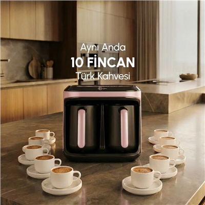 Karaca Hatır Hüp Düet Aroma İkili 10 Fincan Kapasiteli Türk Kahve Makinesi Imperial Red