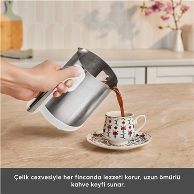 Karaca Hatır Neo Inox Çelik Cezveli 5 Fincan Kapasiteli Türk Kahve Makinesi