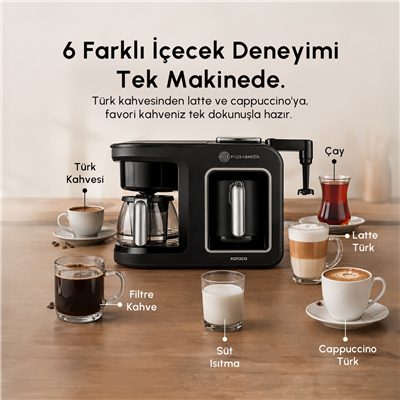 Karaca Hatır Plus Barista 6 in 1 Latte Cappuccino ve Közde Türk Kahve Makinesi