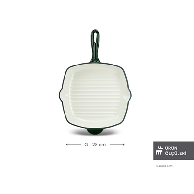 Karaca Heritage Demir Döküm Emayeli Grill Tava 26 cm