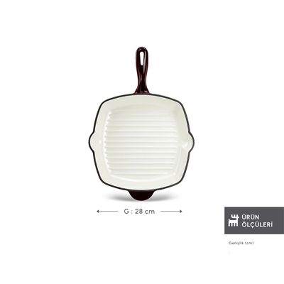 Karaca Heritage Demir Döküm Emayeli Grill Tava 26 cm