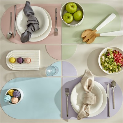 Karaca Home 2li Bardak Altlığı Set 11x11 cm Pembe Mavi
