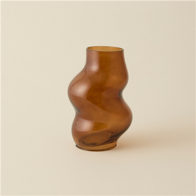 Karaca Home Amorf Vazo Amber 29,5x11,5 cm