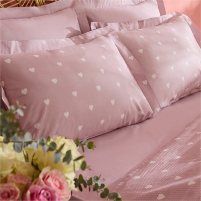 Karaca Home Amour Kalp Desenli %100 Pamuk Çift Kişilik Pike Takımı Pembe